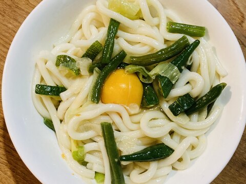 オクラとネギのうどん